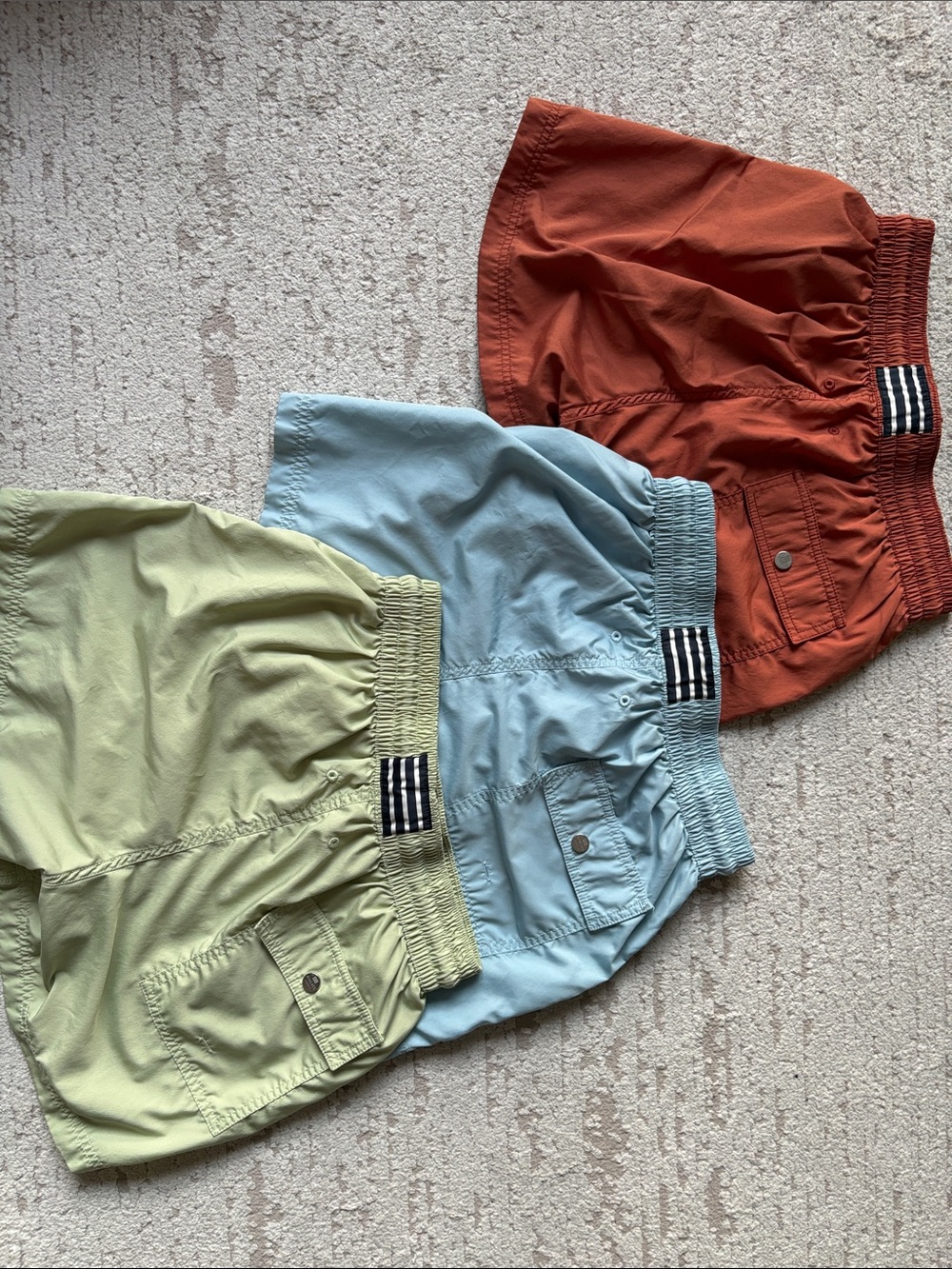 ATALAYE Bain de Biarritz Set of Three Elastic Waist Swim Shorts (all size small)